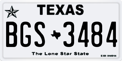 TX license plate BGS3484