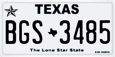 TX license plate BGS3485