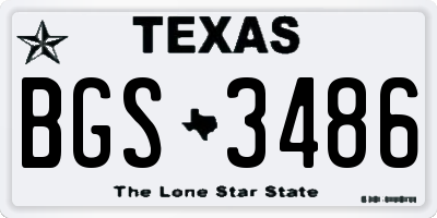 TX license plate BGS3486