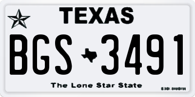 TX license plate BGS3491