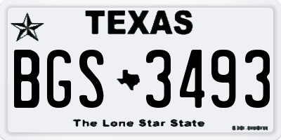 TX license plate BGS3493