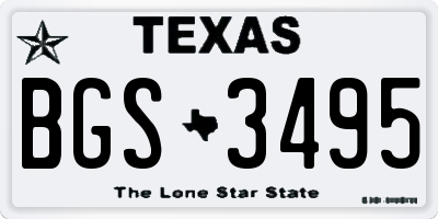 TX license plate BGS3495