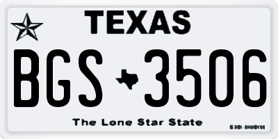 TX license plate BGS3506