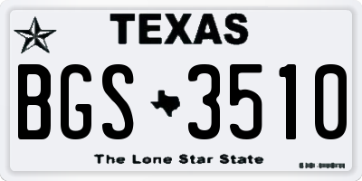 TX license plate BGS3510