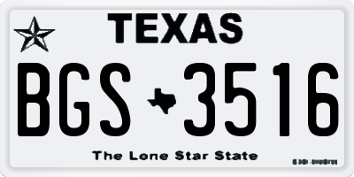 TX license plate BGS3516