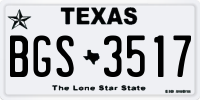 TX license plate BGS3517