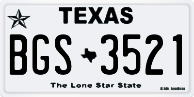 TX license plate BGS3521