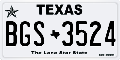 TX license plate BGS3524