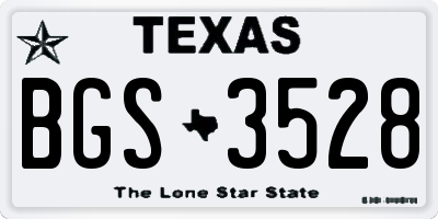 TX license plate BGS3528