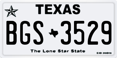 TX license plate BGS3529