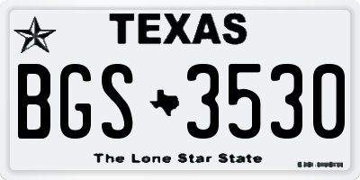 TX license plate BGS3530