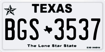 TX license plate BGS3537