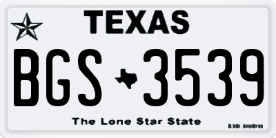 TX license plate BGS3539