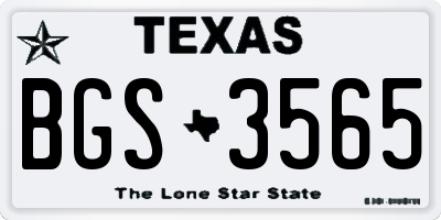 TX license plate BGS3565