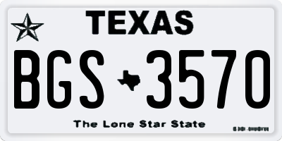 TX license plate BGS3570