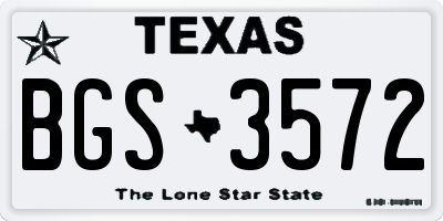 TX license plate BGS3572