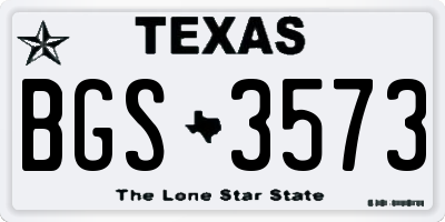 TX license plate BGS3573