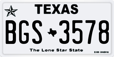 TX license plate BGS3578