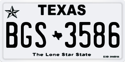 TX license plate BGS3586