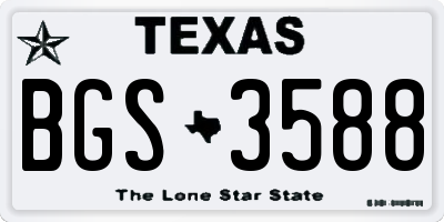 TX license plate BGS3588