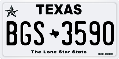 TX license plate BGS3590