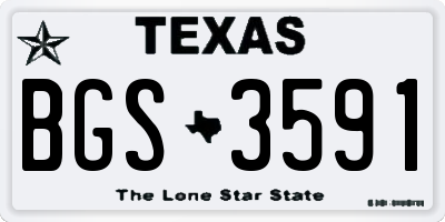 TX license plate BGS3591
