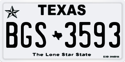 TX license plate BGS3593