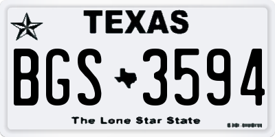 TX license plate BGS3594