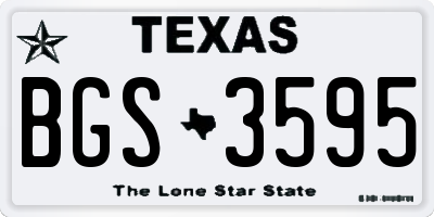 TX license plate BGS3595