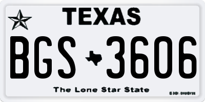 TX license plate BGS3606