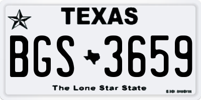 TX license plate BGS3659