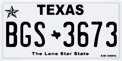 TX license plate BGS3673