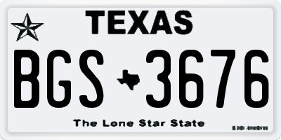 TX license plate BGS3676
