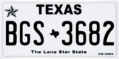 TX license plate BGS3682