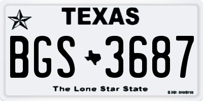 TX license plate BGS3687