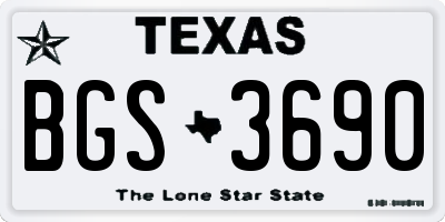 TX license plate BGS3690