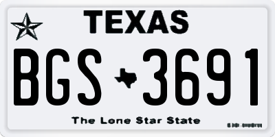 TX license plate BGS3691