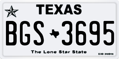 TX license plate BGS3695