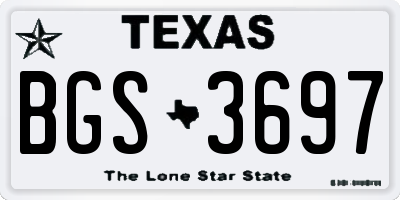 TX license plate BGS3697