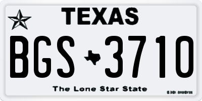TX license plate BGS3710