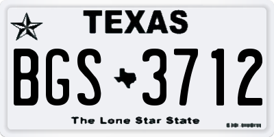 TX license plate BGS3712