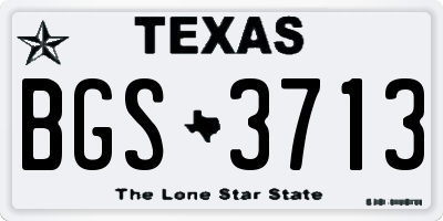 TX license plate BGS3713