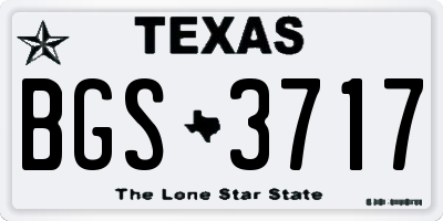 TX license plate BGS3717