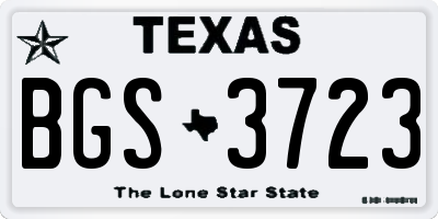 TX license plate BGS3723