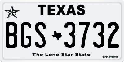 TX license plate BGS3732