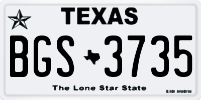 TX license plate BGS3735