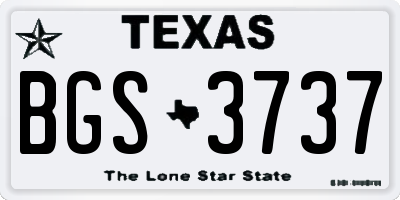 TX license plate BGS3737