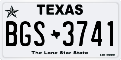 TX license plate BGS3741