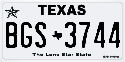 TX license plate BGS3744