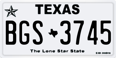 TX license plate BGS3745